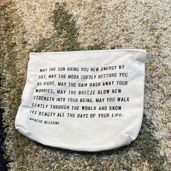 SugarBoo & Co Canvas Pouch Apache Blessing Cosmetic 7”x9” Cosmetic Pouch Linen - Picture 9 of 10